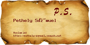 Pethely Sámuel névjegykártya